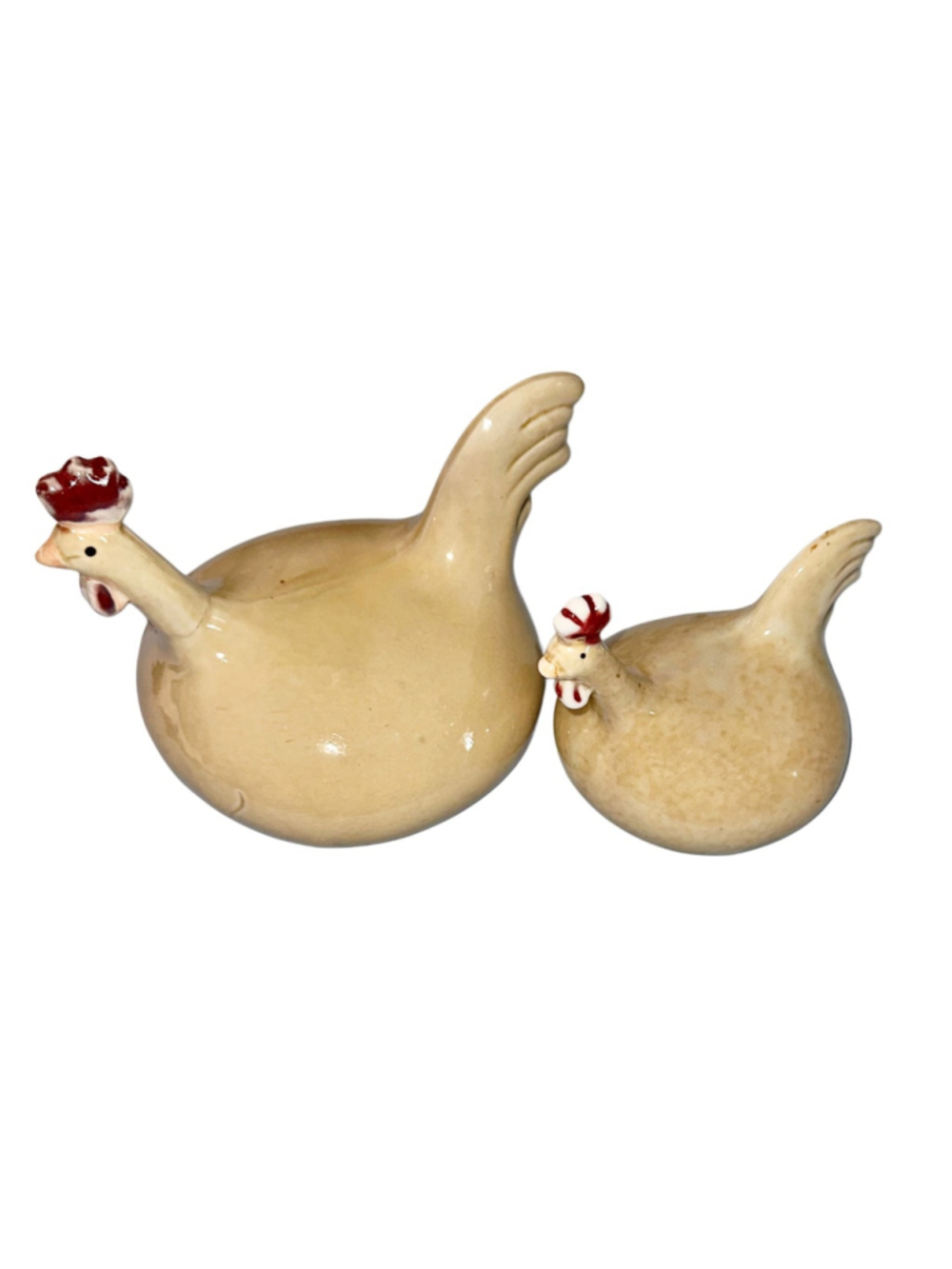 Vintage ceramic rooster figurines, pair of 2
